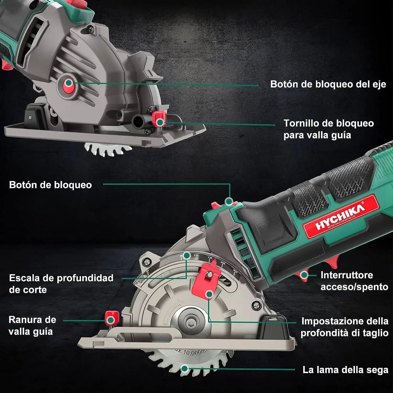 comprar mini sierra circular de mano Hychika 500W